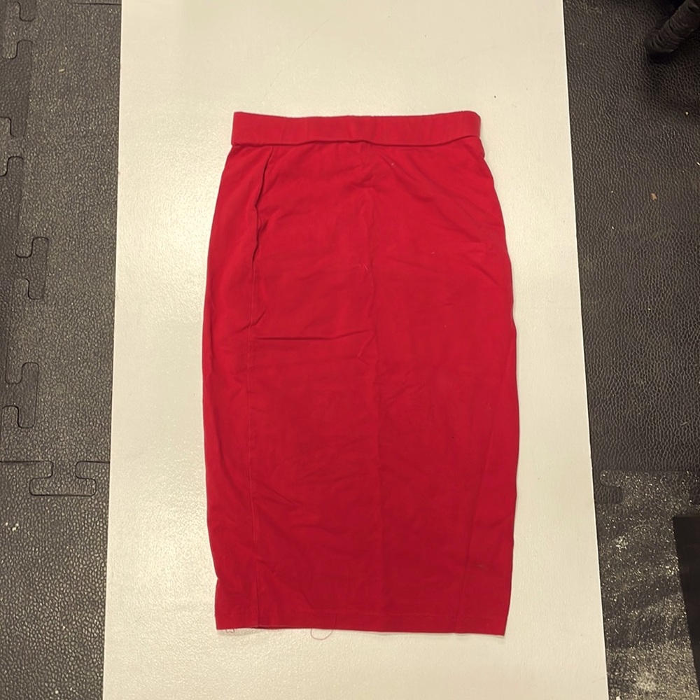 Red pencil skirt